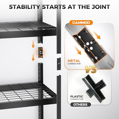 CAMMOO 3200LBS Storage Shelves, 4 Tier Wire Shelf 40" W x 20" D x 60" H - size: 40"W x 20"D x 60"H