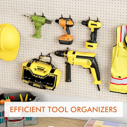 Utility Heavy Duty Pegboard Hooks, 8Pack Peg Board Power Tool Drill Holders - style: 8 Pack