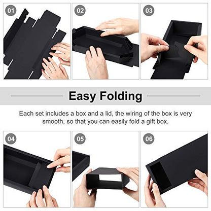 Zonon 30 Pieces Kraft Paper Drawer Box Small Crafts Cardboard Box,Black - color: Black