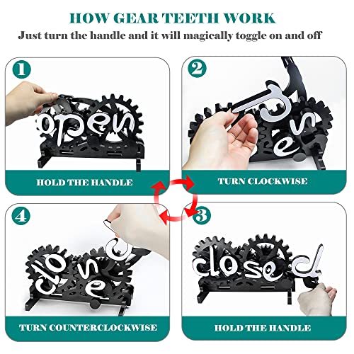 Open Closed Business Sign, Suction Cup Ultra Manual Mechanical Gear Conversion, Double Sided, for Restaurant, Bar, Hotels, Cafes (Placement) - color: Placement