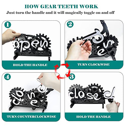 Open Closed Business Sign, Suction Cup Ultra Manual Mechanical Gear Conversion, Double Sided, for Restaurant, Bar, Hotels, Cafes (Placement) - color: Placement