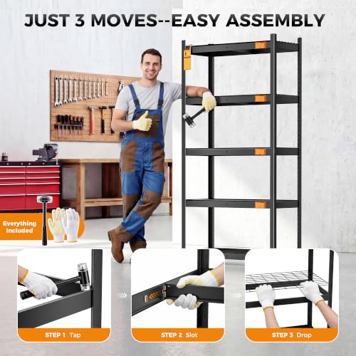 CAMMOO 3500LBS Storage Shelves, 5 Tier Wire Shelf 36" W x 16" D x 72" H - size: 36"W x 16"D x 72"H
