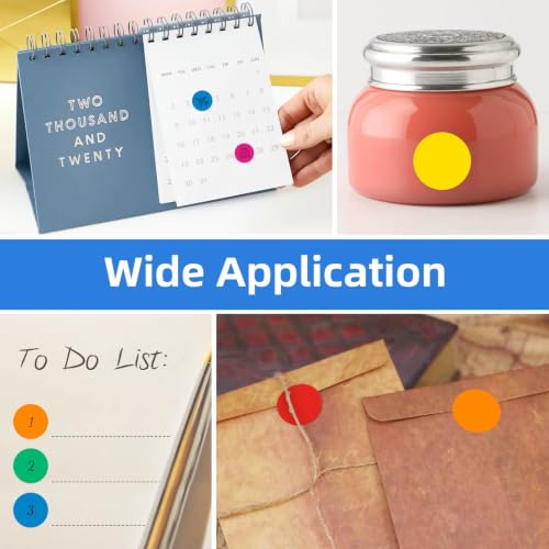 1600 PCS, 3/4" Color Round Dot Stickers, 10 Colors-20 Sheets - color: 10-colors