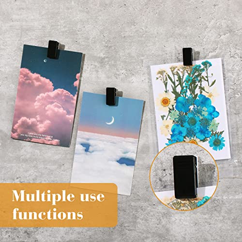 Tenare 30 Pcs Self Adhesive Clips Wall Tapestry Hanging Sticky Clips,Black - color: Black