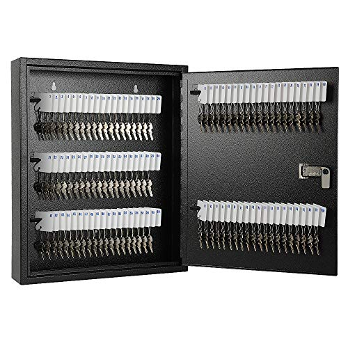 KYODOLED Key Box, Wall Mount 100 Key Cabinet, Combination Lock, Black - color: Black-05