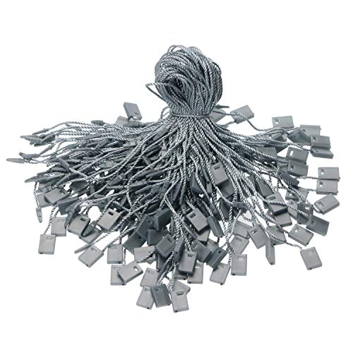 Tupalizy 7 Inch Nylon Hang Tag String for Clothes Gift Bags Price Tags Shoes Snap Lock Pin Loop Fastener Hook Ties Tag Rope for Belts Pocket Squares Luggage Label Attachment, 120PCS (Silver Gray) - color: Silver Gray