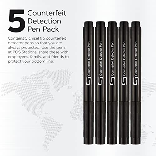 Counterfeit Detector Pens, 5 Pack - size: 5 Pack