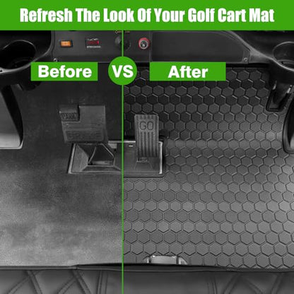 Club Car Precedent Golf Cart Full Coverage Floor Liner Mat, Fits Club Car Precedent (2004-2023), Onward & Tempo (2017-2023), Villager & V4L (2019-2023), Durable Anti-Slip Rubber - color: All Black