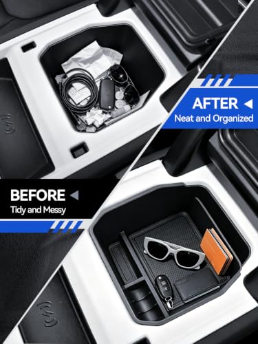 for Defender Center Console Organizer 2020-2024 2025 Land Rover Defender 130 110 90 Accessories Armrest Tray Middle Storage Box Insert Container Durable(Not for Models w/Cool Box) - size: for 2020-2025 Land Rover Defender