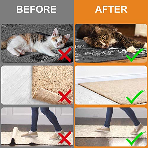 ZONGOOL 12PCS Rug Tape Non Slip Rug Pad Grippers Double Sided Carpet Tape - color: White