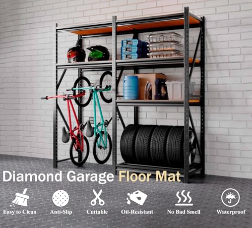 StellarStar 4x10 FT Garage Floor Mat, 2.8mm Thickened PVC Diamond Plate - color: Gray, size: 4x10 FT