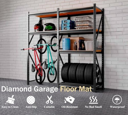 StellarStar 4x20 FT Garage Floor Mat, 2.8mm Thickened PVC Diamond Plate - color: Gray, size: 4x20 FT