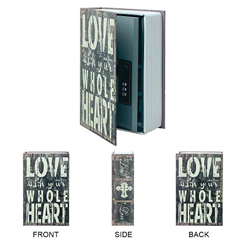 Diversion Book Safe Storage Box with Secret Safe Combination Lock/Key - style: Love-Combination