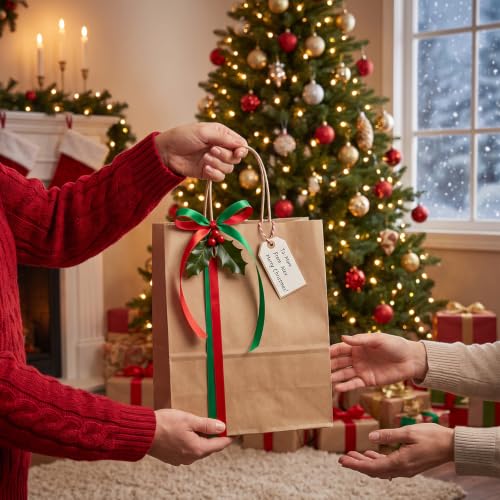 OUTUXED 1500pcs 8x4x10in Brown Paper Bags with Handles, Kraft Gift Bags - color: Brown 8x4x10in, size: 1 Count (Pack of 1500)