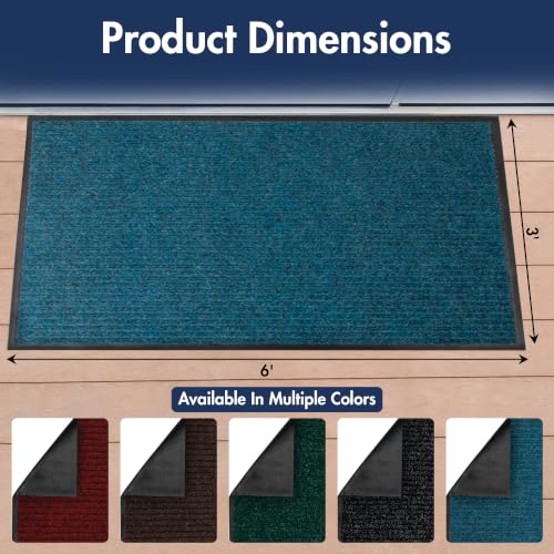 Notrax 109 Industrial Door Mat, 3' x 6' Blue, Made in the USA - color: Slate Blue, size: 3' x 6' (Rectangular)