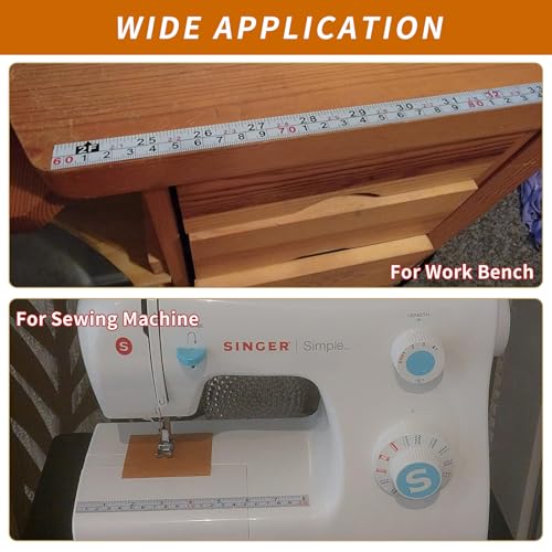 2-Pack Steel Self-Adhesive Measuring Tape, Imperial & Metric Stick-on Ruler, Left to Right and Right to Left Reading Tape Measure for Woodworking, Workbench, Table Saw, Drafting Table, 400cm/157Inch - size: 4m