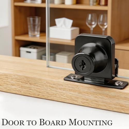 Black Glass Case Lock, 1.38x1.26 Inch Rectangle, 2 Sets, Keyed Different - color: Black, size: 1.38 x 1.26 Inch