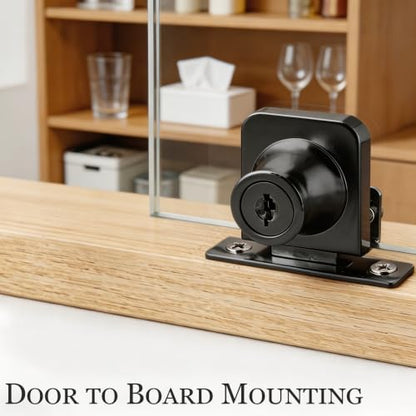 Black Glass Case Lock, 1.38x1.26 Inch Rectangle, 2 Sets, Keyed Different - color: Black, size: 1.38 x 1.26 Inch