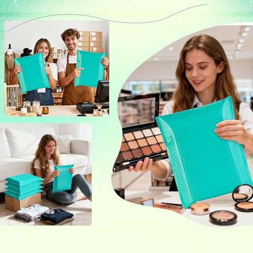 Fuxury Bubble Mailers Bulk 10x13 Inch Teal 500 Pack - color: Teal, size: 10x13" 500PC