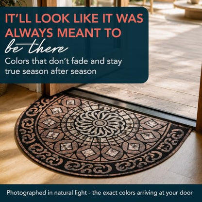 ubdyo Front Door Mat Outside Entrance - Terracotta, 23" x 36" - color: XL Terracotta Round