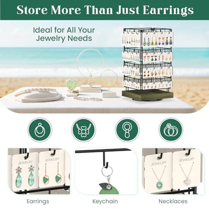 EsLuker.ly Rotating Earring Display Holder Stand for Vendors Selling, Rustic Gray - color: Rustic Gray+Black