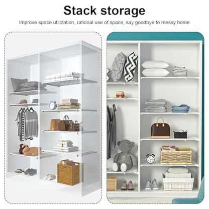 iayokocc Expandable Closet Tension Shelf Rod, Adjustable Metal Storage Rack,DIY Organizer Divider Separator for Cabinet Wardrobe Cupboard Kitchen Bathroom(Size:38-60cm)