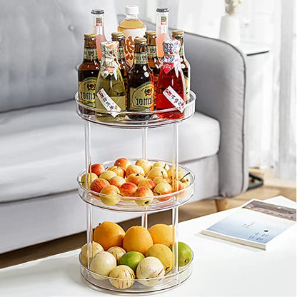 URALFA 3 Tier Lazy Susan Organizer, 9 Inch Clear Rotating Makeup Organizer - size: 9 Inch / 3 Tier / 1 Pack