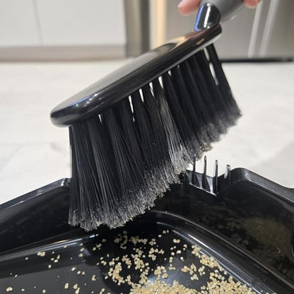 O-Cedar Strong Sweep Broom and Dustpan Set with Detail Brush | Indoor Outdoor Heavy Duty Stiff Bristle Broom | Step-On Dust Pan - size: Strong Sweep Broom and Brush