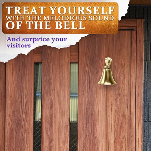 2 Pcs Bells for Door Knob, 2 x 1.8 in, Vintage Solid Brass