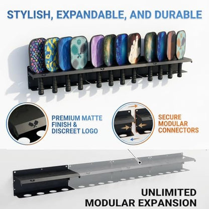 Pickleball Paddle Rack, Wall or Fence Moun