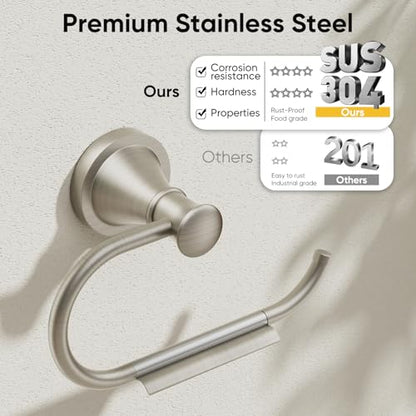 BESy Toilet Paper Holder Wall Mount Bathroom Tissue Holder Brushed Nickel - color: Brushed Nickel