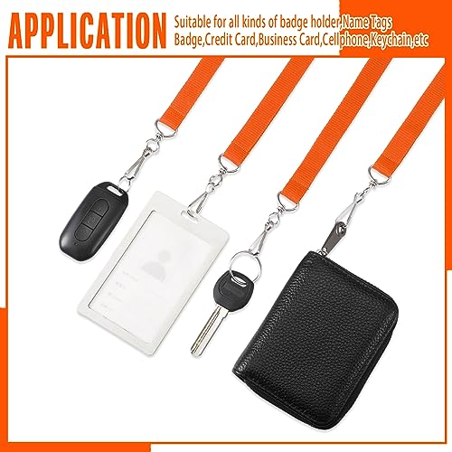 Patelai 120 Pcs Breakaway Lanyards with J Hook, Orange - color: Orange