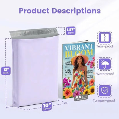 Metronic Poly Mailers 10x13 50 Pack, Small Durable Self Seal Shipping Bags - color: Lilac Purple, size: 10x13 50PC