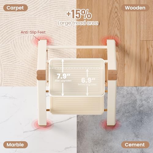 2 Step Ladder, Folding Step Stool with Anti Slip Widened Pedal - size: 2 Step