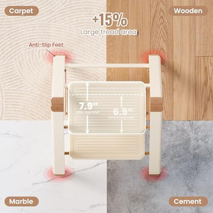 2 Step Ladder, Folding Step Stool with Anti Slip Widened Pedal - size: 2 Step