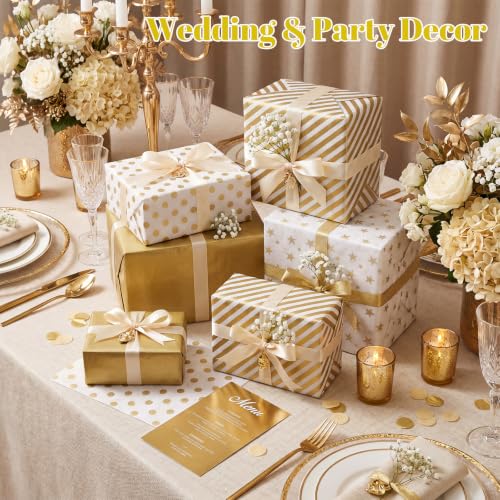 woric 120 Sheets Gold Tissue Paper for Gift Bags 20 x 14 Inch - color: Gold