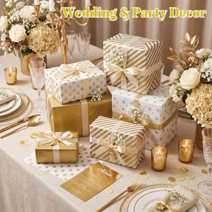 woric 120 Sheets Gold Tissue Paper for Gift Bags 20 x 14 Inch - color: Gold