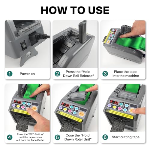 Ribbon Cutting Machine, Advanced Automatic Electric Tape Dispenser, 999mm Max Cut Length, Manual & Auto Modes, for Business, Schools, Restaurants, Factories, Warehouses & Home Use