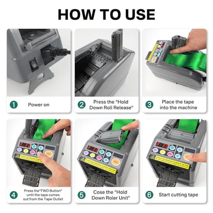 Ribbon Cutting Machine, Advanced Automatic Electric Tape Dispenser, 999mm Max Cut Length, Manual & Auto Modes, for Business, Schools, Restaurants, Factories, Warehouses & Home Use