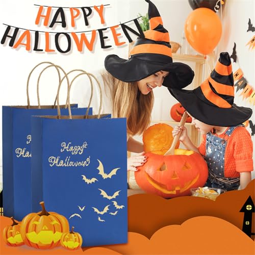 BagDream Mini Gift Bags with Handles 3.5x2.4x6.7 Navy Blue 100 Bulk Pack - color: Navy Blue