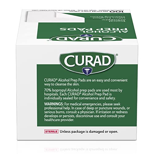 CURAD Alcohol Prep Pads, 400 Count, Medium 70% Isopropyl Alcohol Wipes, Individually Wrapped, First Aid Alcohol Swabs for Cuts & Scrapes, Medical Alcohol Pads
