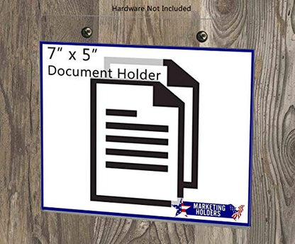Marketing Holders 25 Pack Wall Sign Holder with Hanging Hardware for 7" x 5" Graphic Flyers and Advertisements with Predrilled Holes for Libraries and Retail Stores Clear Acrylic Sleeve - size: 7" w x 5" h
