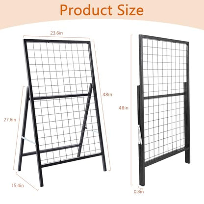 Eastern Tree Metal Grid Wall Panels, Black Wire Grid Panel, Gridwall Display Stand, Heavy Duty Gridwall Panels for Retail Display and Advent- 2 Packs - size: 2packs 1 Side