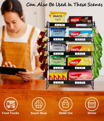 Candy Display Rack Countertop, 5 Tier Snack Organizer for Stores - size: 5 Tire