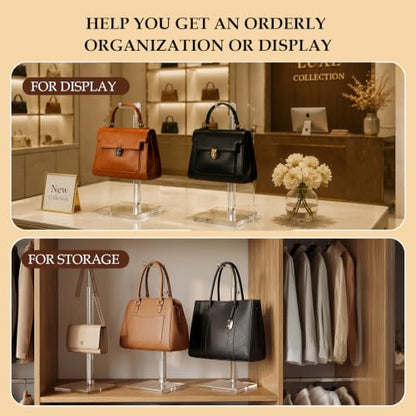 2-Pack Acrylic Purse Display Stands, 14"-24" Adjustable Handbag Holder - size: 2 Pack