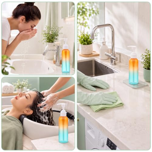 Nuenen 48 Pcs 4oz/120ml Lotion Bottles with Pump, Orange Green Gradient - color: Orange Green Gradient