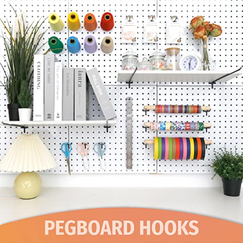 HUHOLE 25 Pack 12 Inch Black Pegboard L Hooks for 1/4 Inch Pegboard - size: 12 Inch