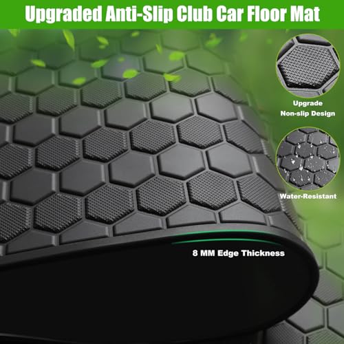 Club Car Precedent Golf Cart Full Coverage Floor Liner Mat, Fits Club Car Precedent (2004-2023), Onward & Tempo (2017-2023), Villager & V4L (2019-2023), Durable Anti-Slip Rubber - color: All Black