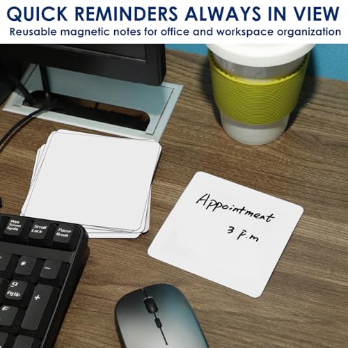 Dry Erase Magnets, 24 Pack 4x4 in, Magnetic Notes for Whiteboard and Fridge - color: White