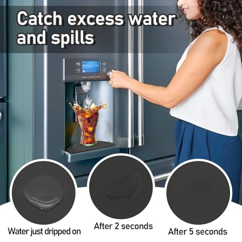 LOPNUR 2 Pack Refrigerator Drip Tray Catcher, 8.3"x3.7" Semi-Circle, Black - color: Black, size: Semi Circle - 8.3"x3.7"